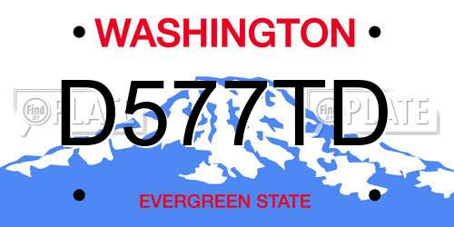 D577TD Washington License Plate
