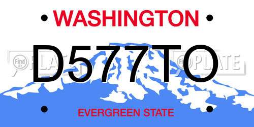 D577TO Washington License Plate