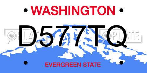 D577TQ Washington License Plate