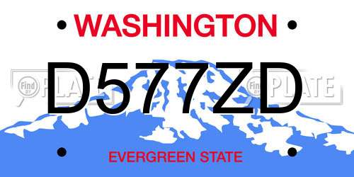 D577ZD Washington License Plate