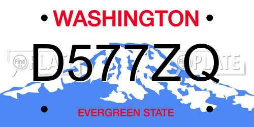 D577ZQ Washington License Plate