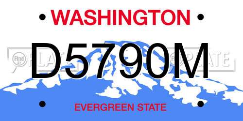 D5790M Washington License Plate