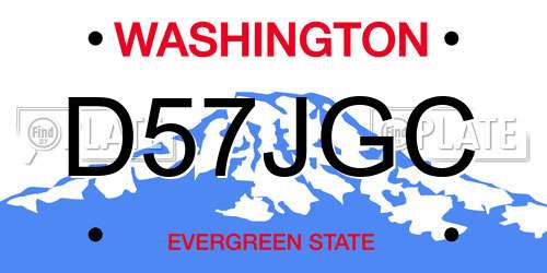 D57JGC Washington License Plate