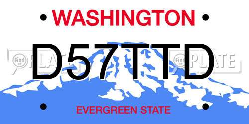 D57TTD Washington License Plate