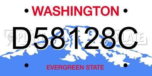 D58128C Washington License Plate
