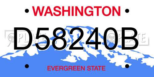 D58240B Washington License Plate