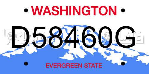 D58460G Washington License Plate