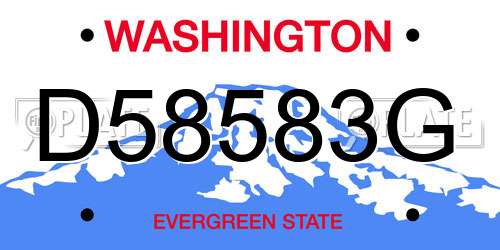 D58583G Washington License Plate
