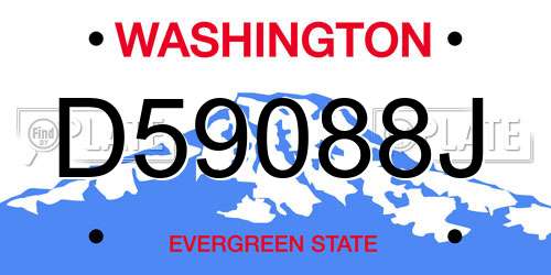 D59088J Washington License Plate