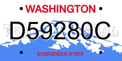 D59280C Washington License Plate