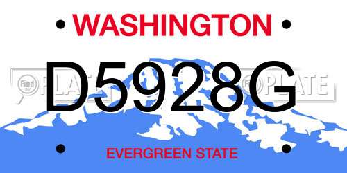 D5928G Washington License Plate