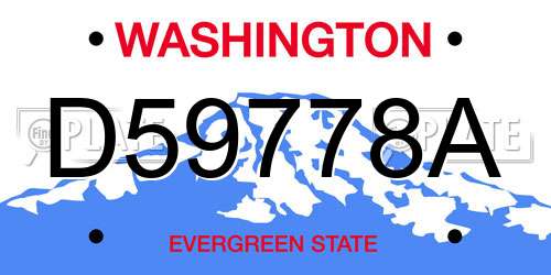 D59778A Washington License Plate