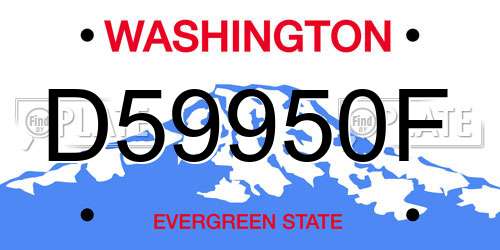 D59950F Washington License Plate