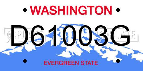 D61003G Washington License Plate