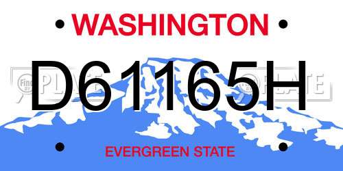 D61165H Washington License Plate