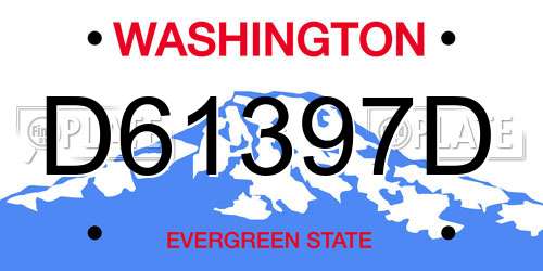 D61397D Washington License Plate
