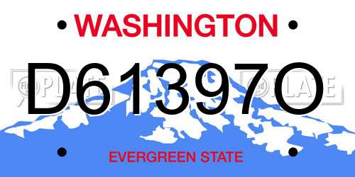 D61397O Washington License Plate