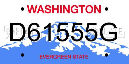 D61555G Washington License Plate
