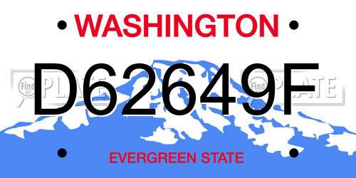 D62649F Washington License Plate