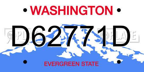 D62771D Washington License Plate