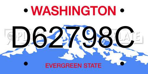 D62798C Washington License Plate