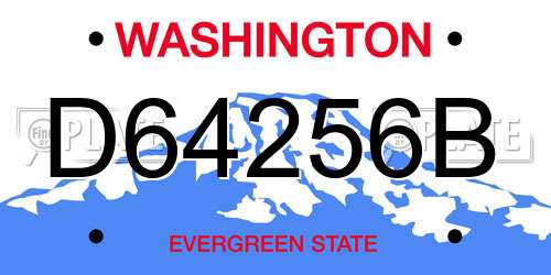 D64256B Washington License Plate