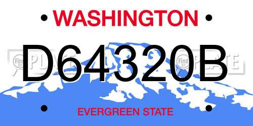 D64320B Washington License Plate