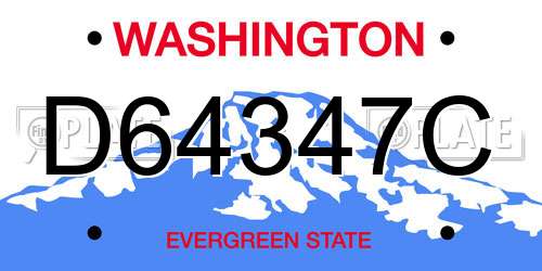 D64347C Washington License Plate