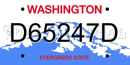 D65247D Washington License Plate