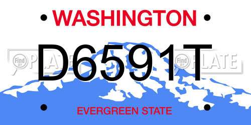 D6591T Washington License Plate