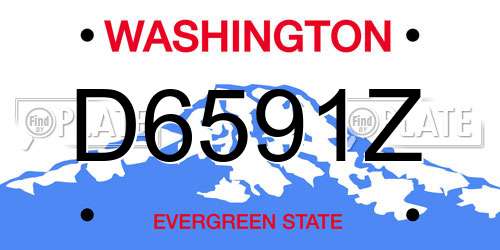 D6591Z Washington License Plate