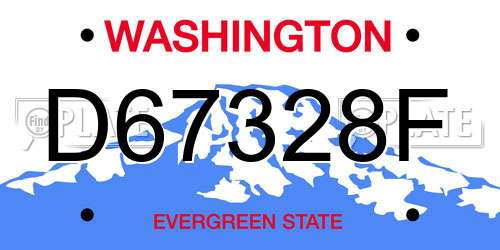 D67328F Washington License Plate