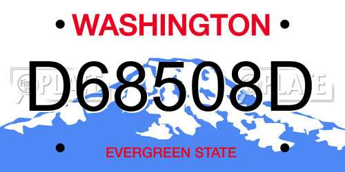 D68508D Washington License Plate