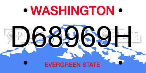 D68969H Washington License Plate