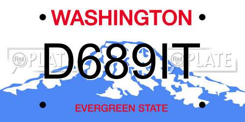 D689IT Washington License Plate