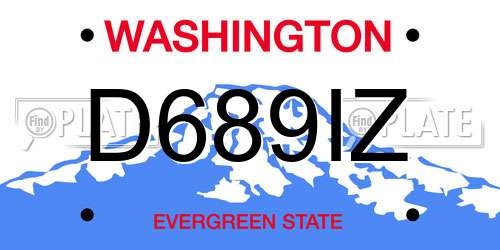 D689IZ Washington License Plate