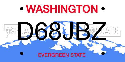 D68JBZ Washington License Plate