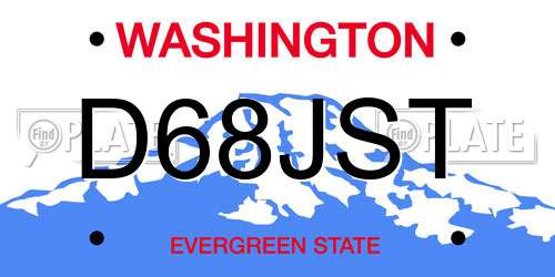 D68JST Washington License Plate