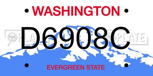 D6908C Washington License Plate