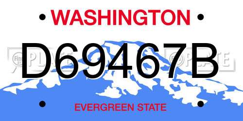 D69467B Washington License Plate
