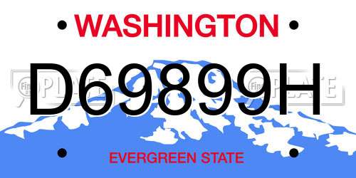 D69899H Washington License Plate