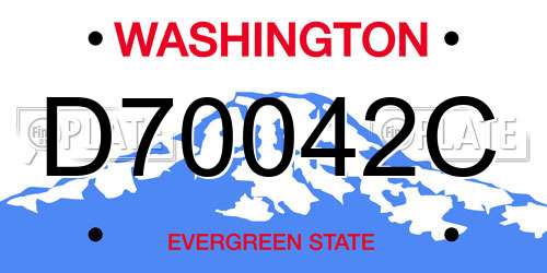 D70042C Washington License Plate