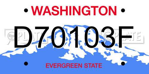 D70103F Washington License Plate