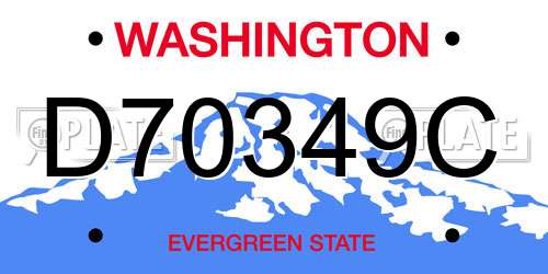 D70349C Washington License Plate