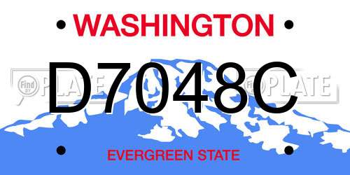 D7048C Washington License Plate