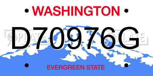 D70976G Washington License Plate