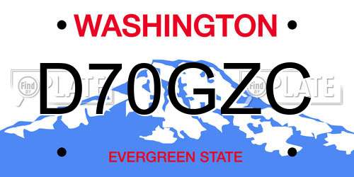 D70GZC Washington License Plate