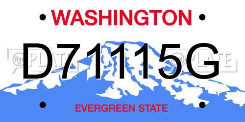 D71115G Washington License Plate