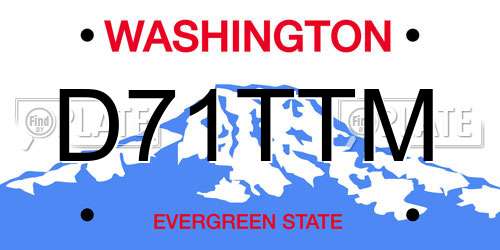 D71TTM Washington License Plate
