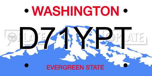 D71YPT Washington License Plate